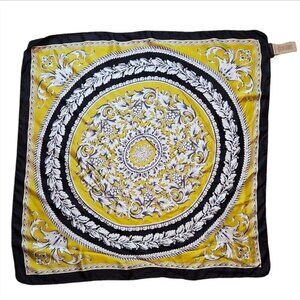 VERSACE | Barocco Silk Scarf 35” Black & Gold